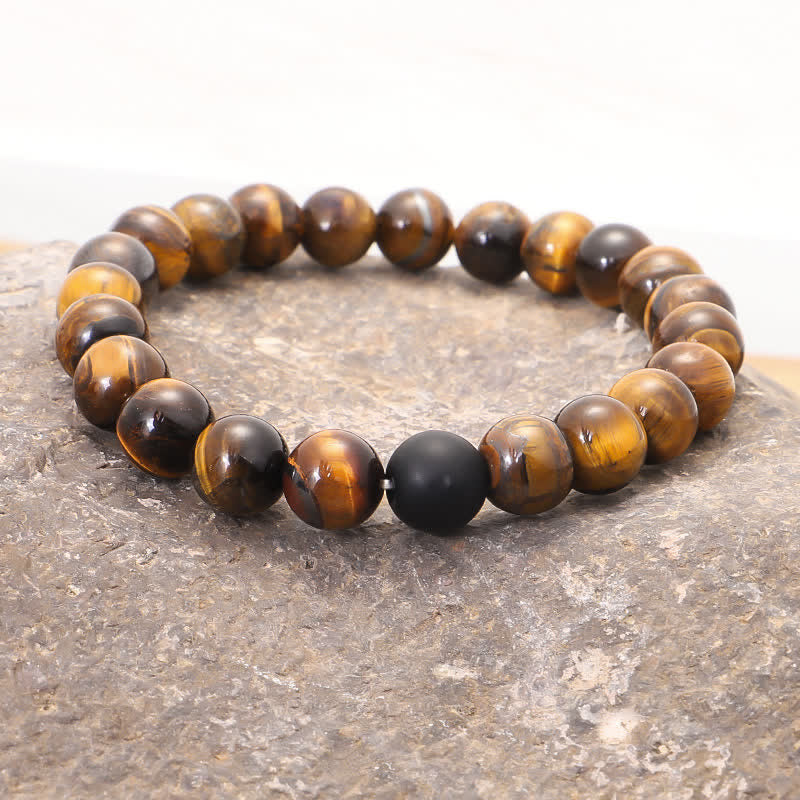 108 Beads Mala Tiger Eye Protection Tassel Bracelet