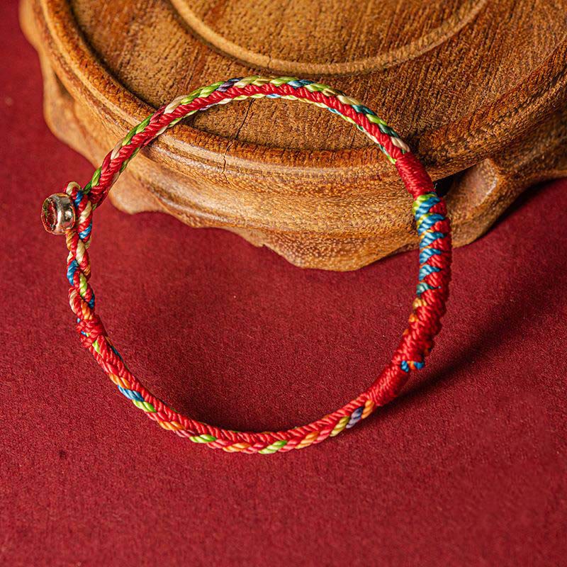 Handmade Five Elements Thread and Red String Braided Bracelet