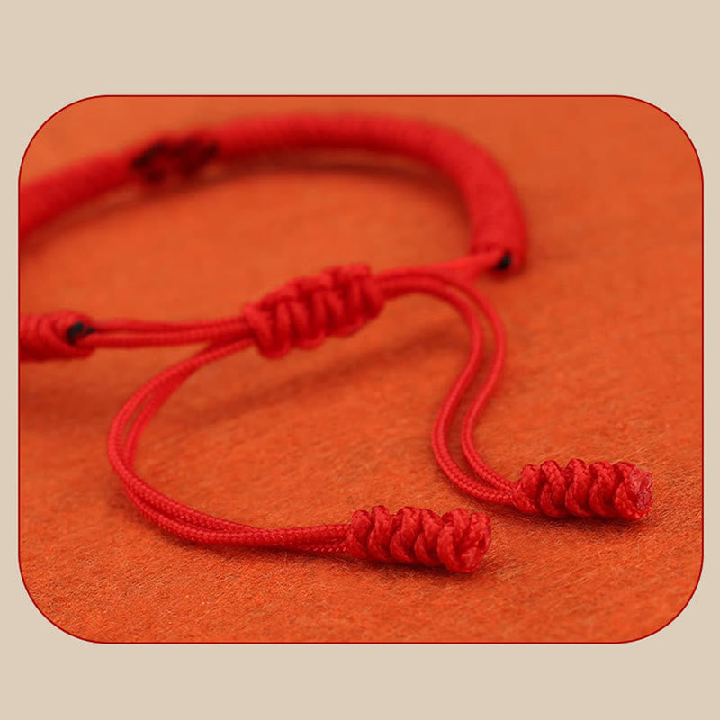 Handmade Tibetan Endless Knot Red String Bracelet Set for Couples, 2Pcs