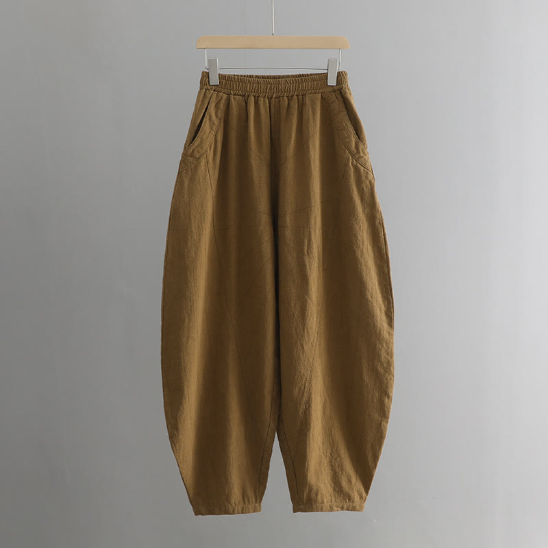 Solid Color Loose Yoga Harem Pants With Pockets