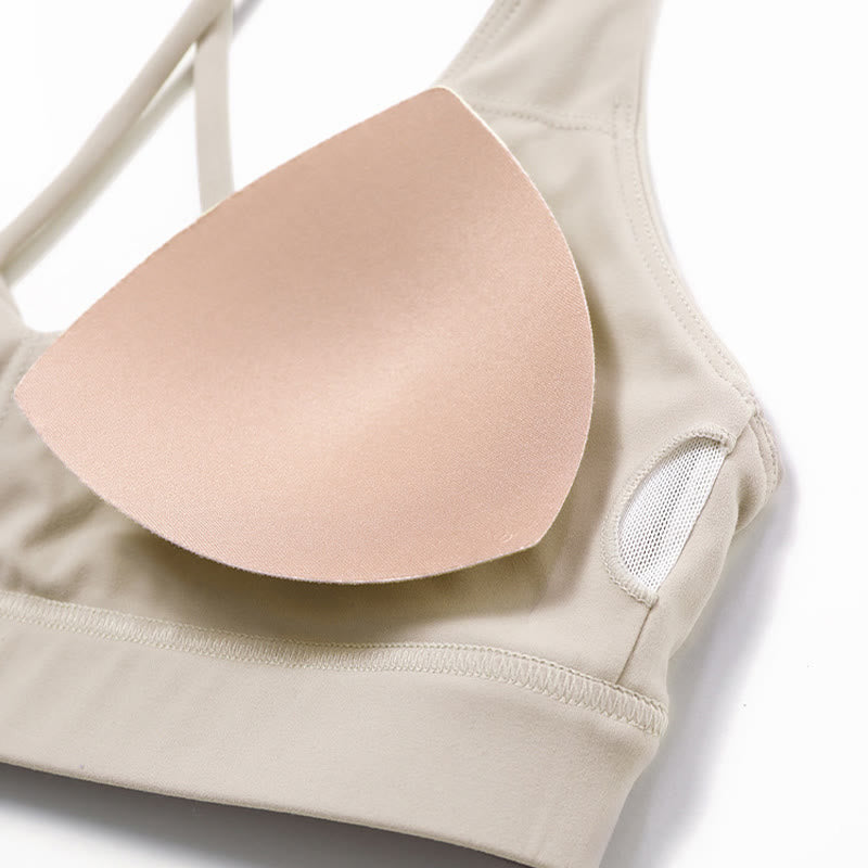 Gym Sports Yoga Backless Bra Crop Tank Top Breathable Shorts