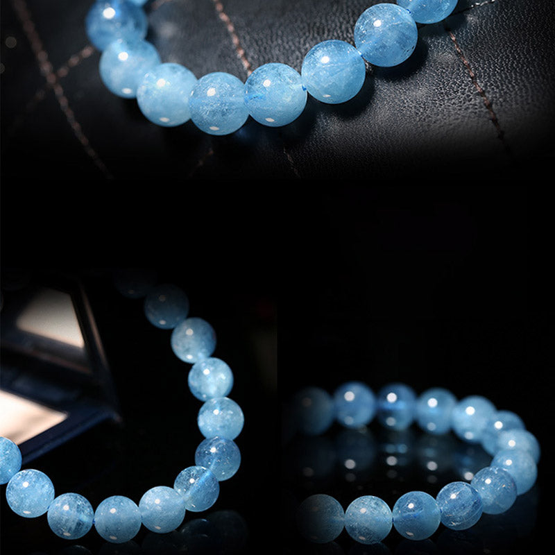 hop Aquamarine Beads Peace Healing Bracelet