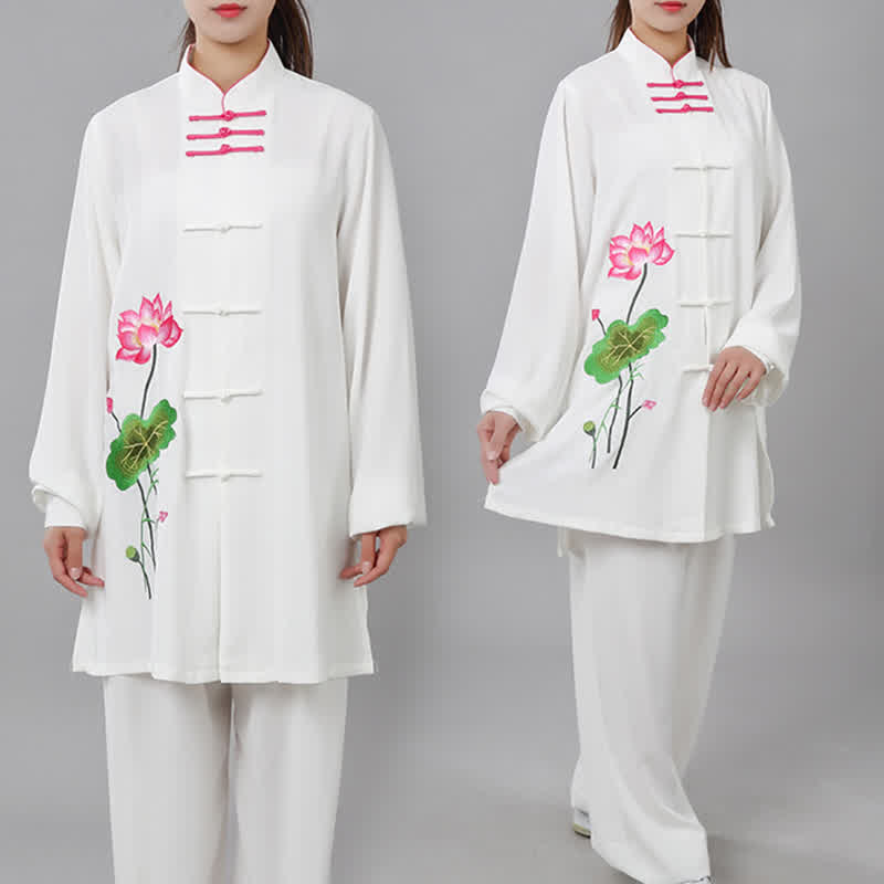 Lotus Print Flowing Qi Gong Meditation Two-Piece Set