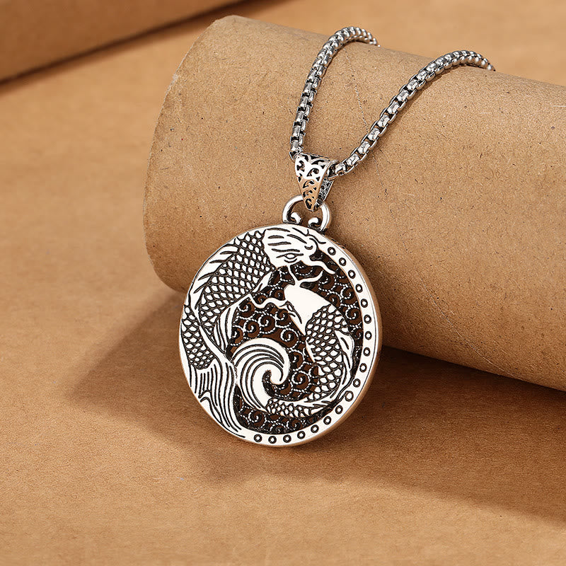 Tibetan Copper Koi Fish Healing Necklace