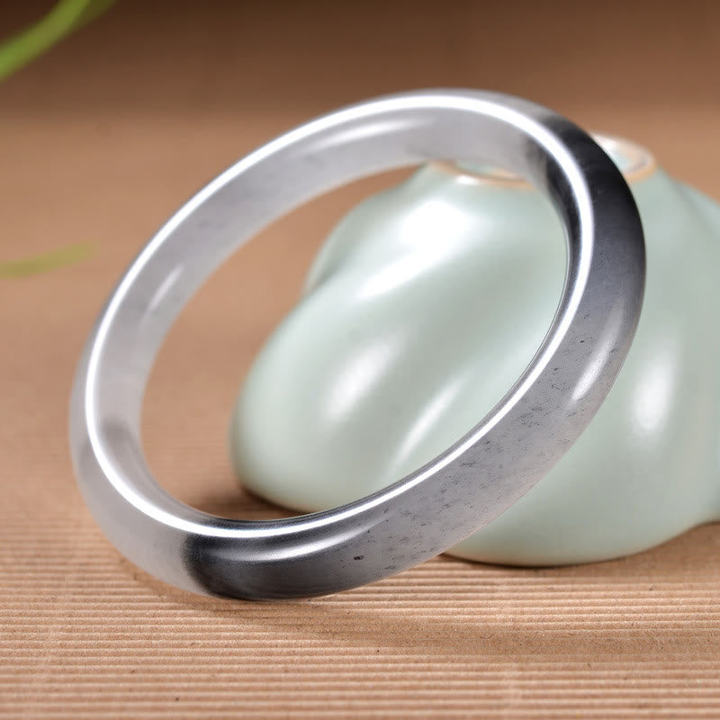 Natural Ink Color Golden Silk Jade Wealth Bracelet Bangle