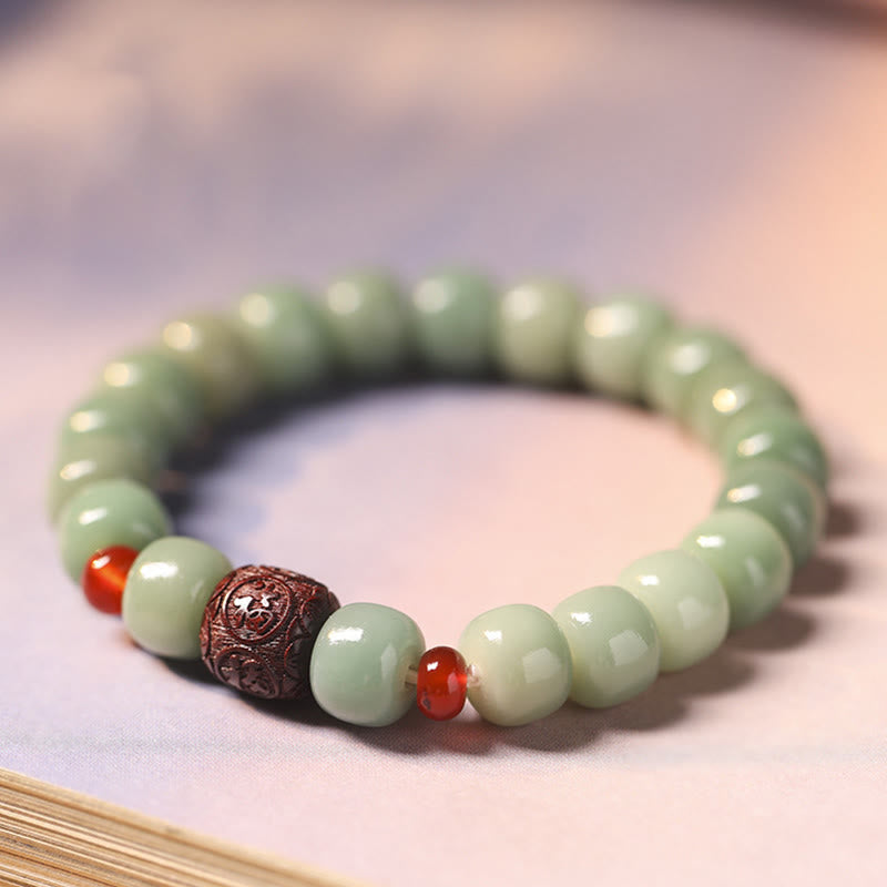 Bodhi Seed Auspicious Cloud Fu Character Bead Peace Bracelet