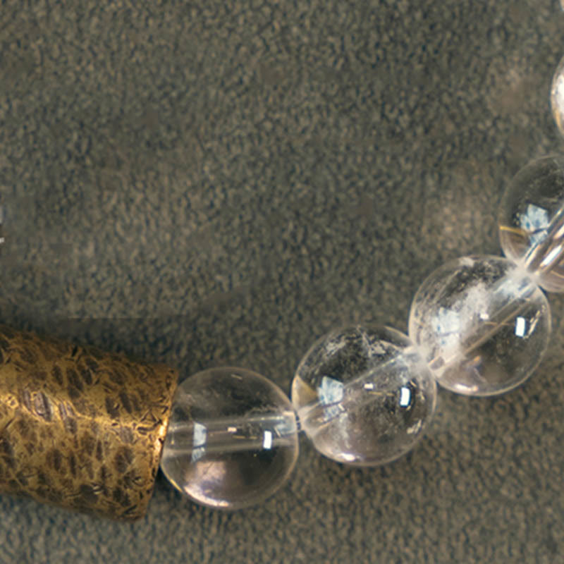 White Crystal Red Hematoid Quartz Gold Rutilated Quartz Purple Phantom Protection Bracelet