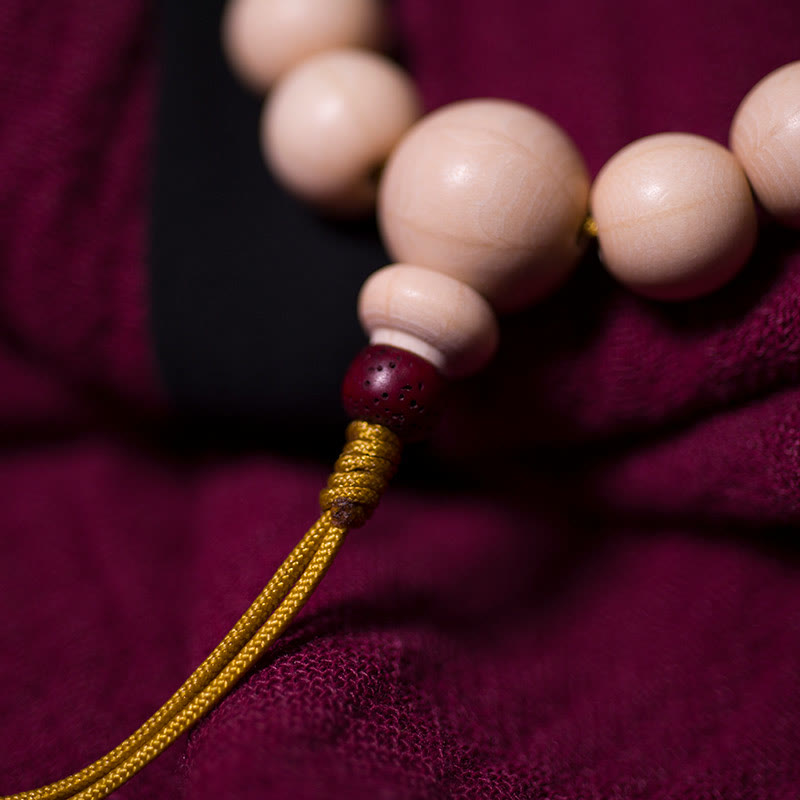 Natural Abelia Biflora Wood Blessing Wrist Mala