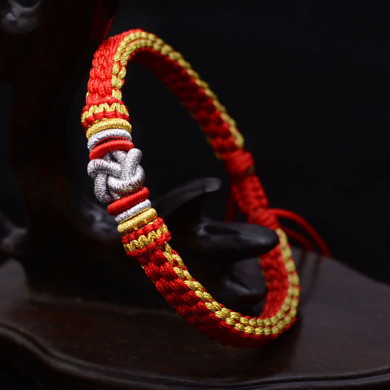 Handmade Colorful Rope Endless Knot Adjustable Couple Bracelet