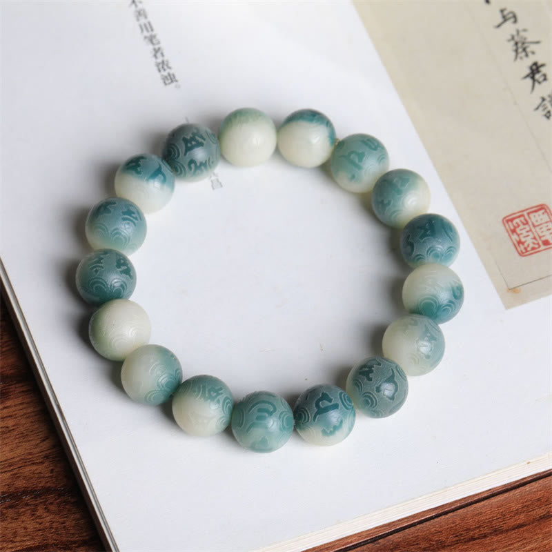 Engraved Bodhi Seed Om Mani Padme Hum Mantra Unisex Bracelet