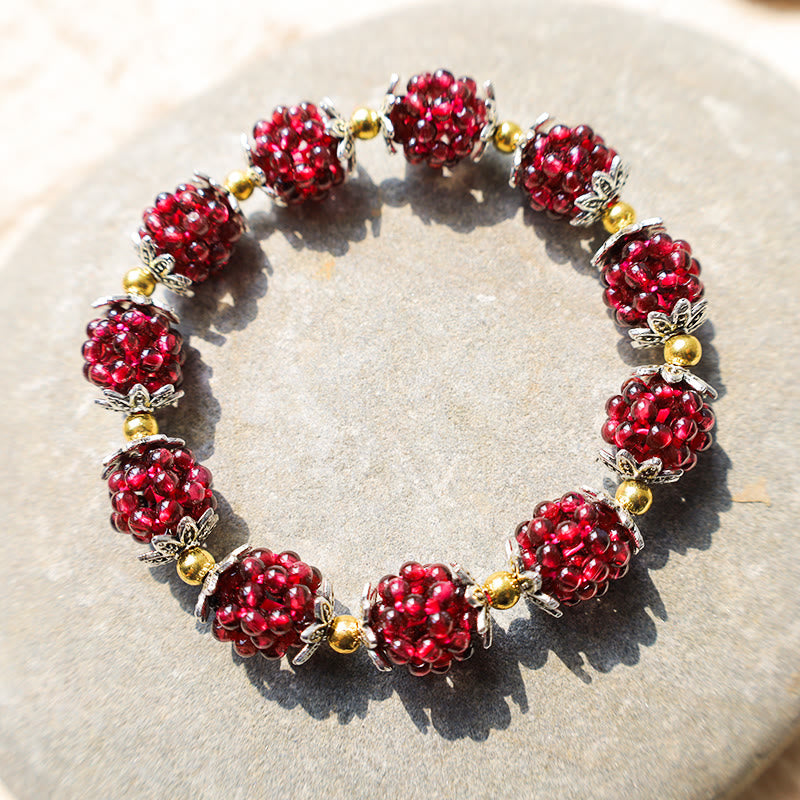"All the best for Vitality and Passion" Garnet Bracelet Includes Gift Message Card