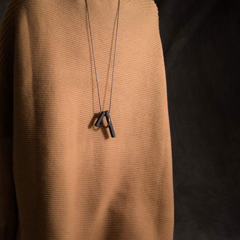 Zen Circle Ebony Wood Enlightenment Necklace Pendant