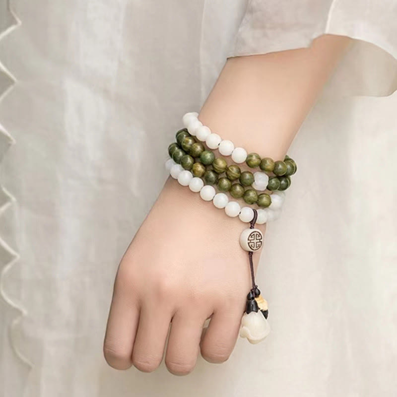 Natural Green Sandalwood Bodhi Seed Soothing Bracelet