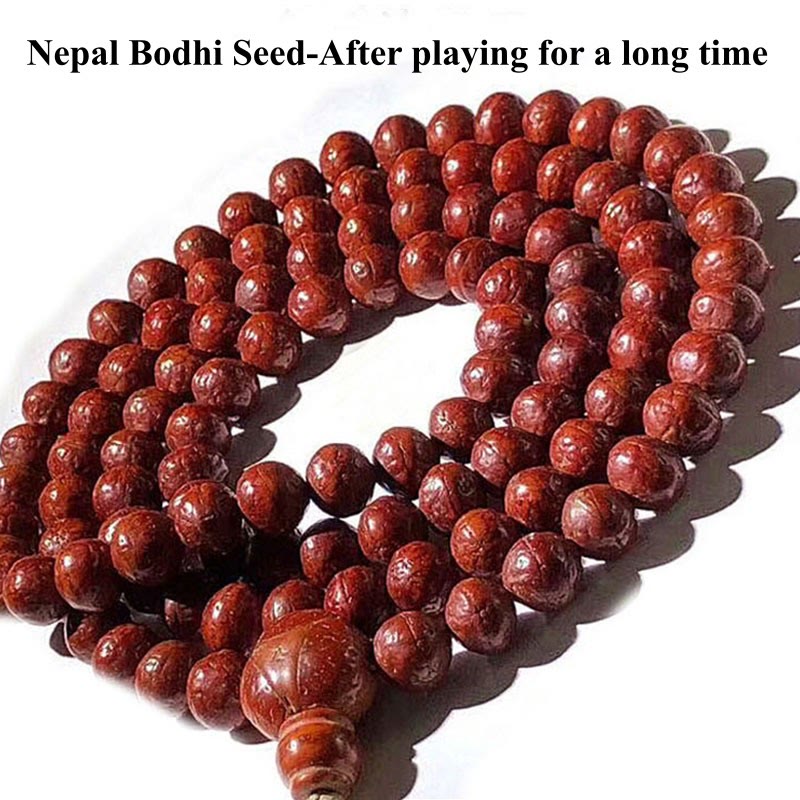 Handmade Nepal 108 Bodhi Seed Mala Tassel Bracelet