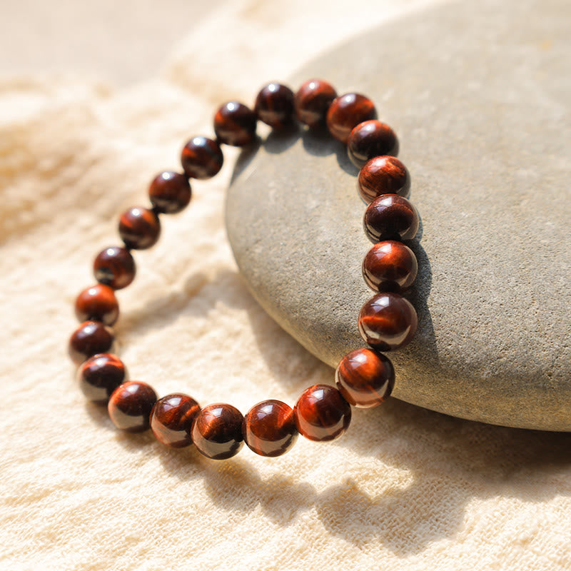 Natural Tiger Eye Round Bead Grounding Bracelet