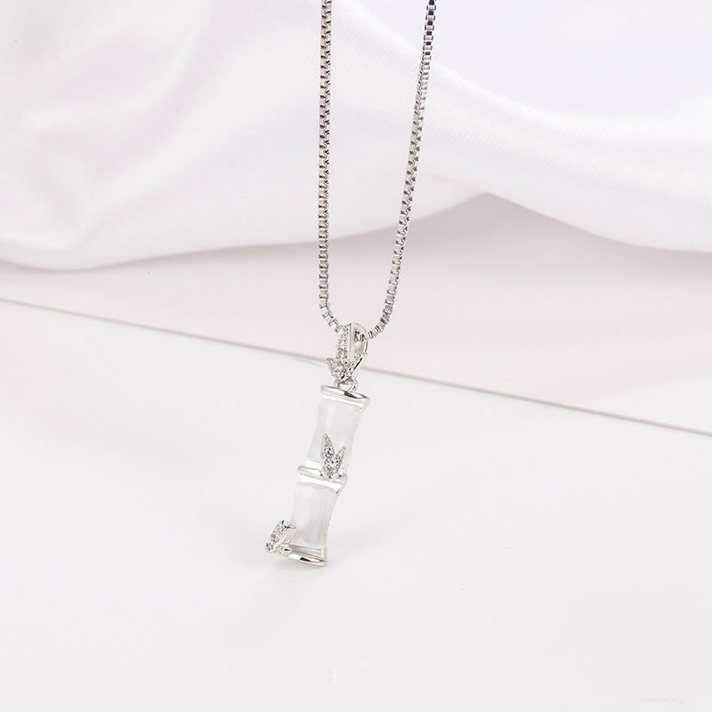 Chalcedony Bamboo Pattern Harmony Necklace Pendant
