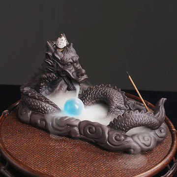 Dragon & Phoenix Motif Incense Burner for Energetic Space Balance