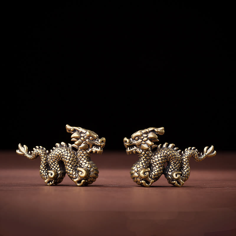 Year Of The Dragon Small Auspicious Brass Dragon Luck Success Home Decoration