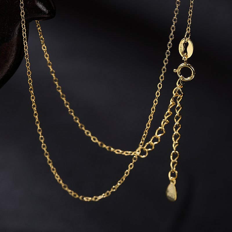 Gold Plated 925 Sterling Silver Jade Elephant Pendant Unisex Necklace
