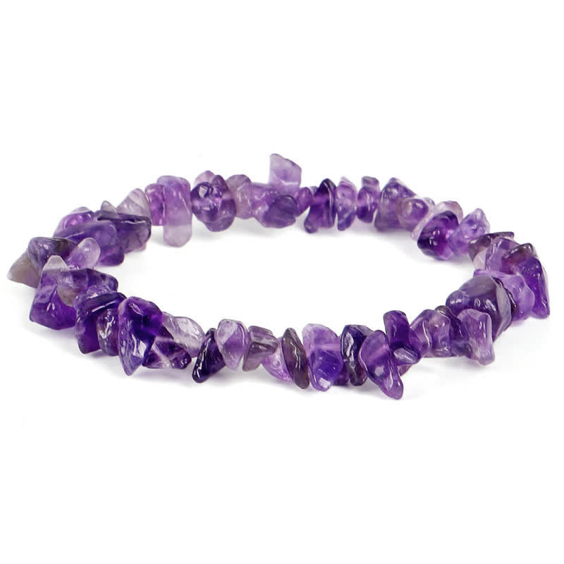 Natural Round Gemstone Beaded Energy Bracelet - Multi-Crystal Selection