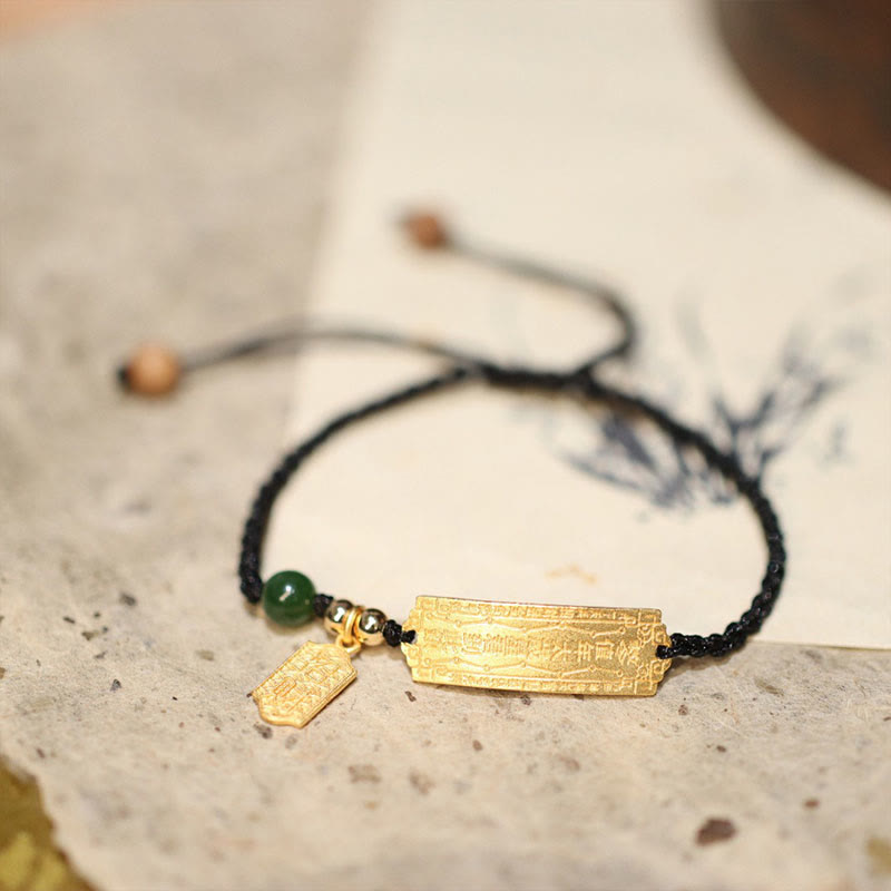 Handmade 925 Sterling Silver & Gold Plated Braided Red String Jade Sandalwood Bracelet