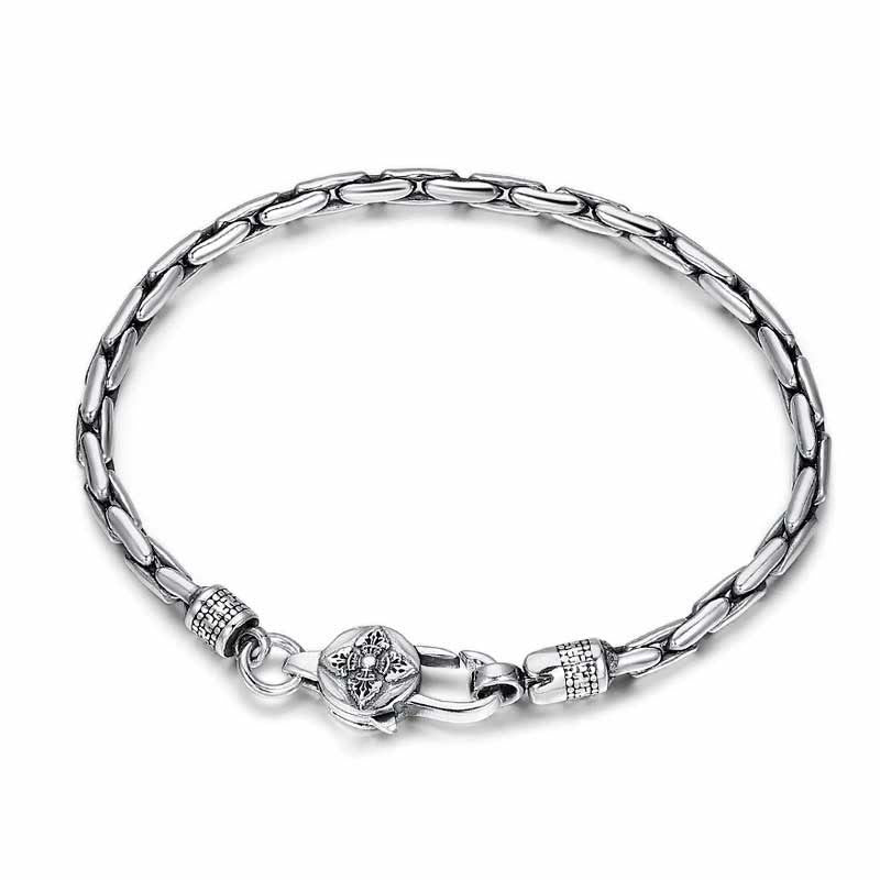 Tibetan Sterling Silver & Copper Om Mani Padme Hum Vajra Buddha Swastika Bracelet
