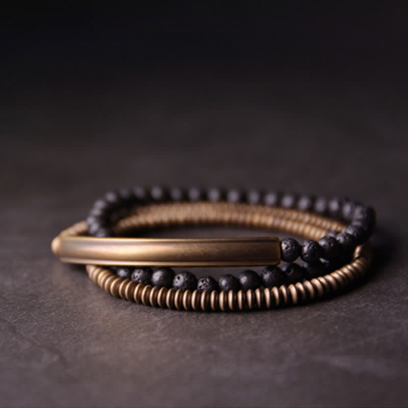 Vintage Lava Rock Copper Support Bracelet