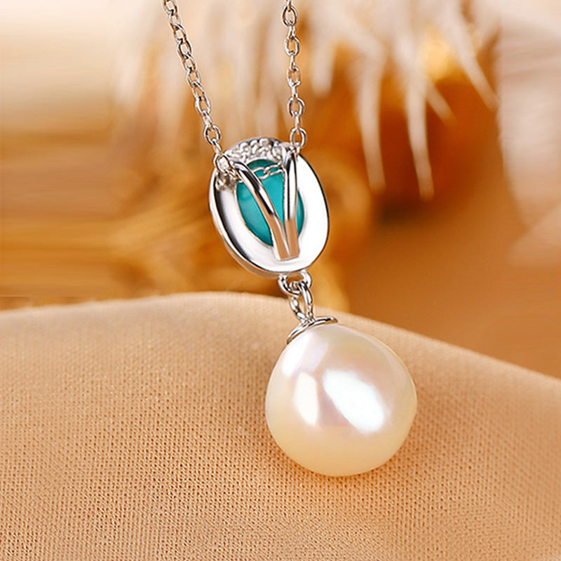 925 Sterling Silver Pearl Turquoise Healing Wisdom Necklace Pendant Ring Earrings