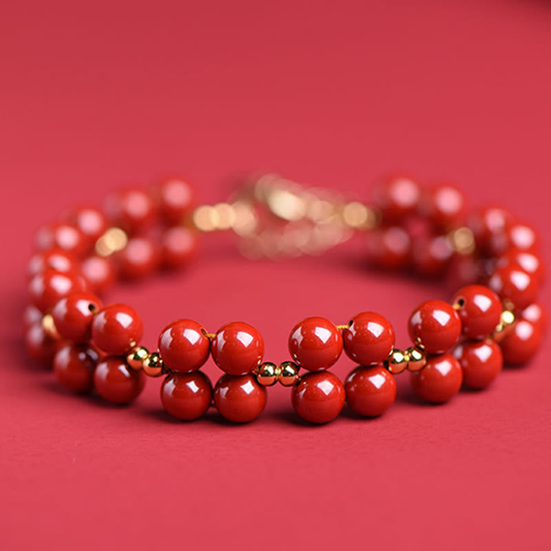 Natural Cinnabar Beaded Grounding Bracelet for Mindfulness
