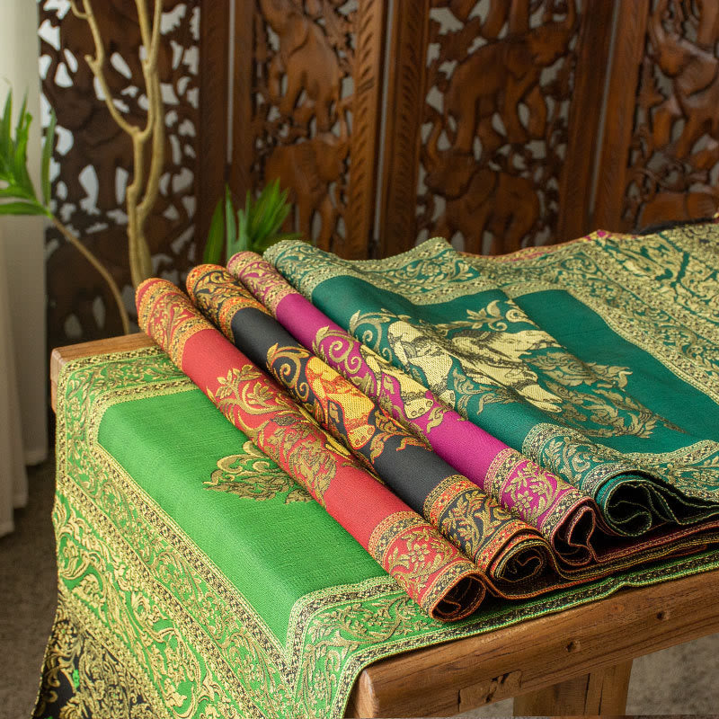 Vintage Elephant Pattern Tassels Strength Table Runner Home Decoration (Extra 35% Off | USE CODE: FS35)