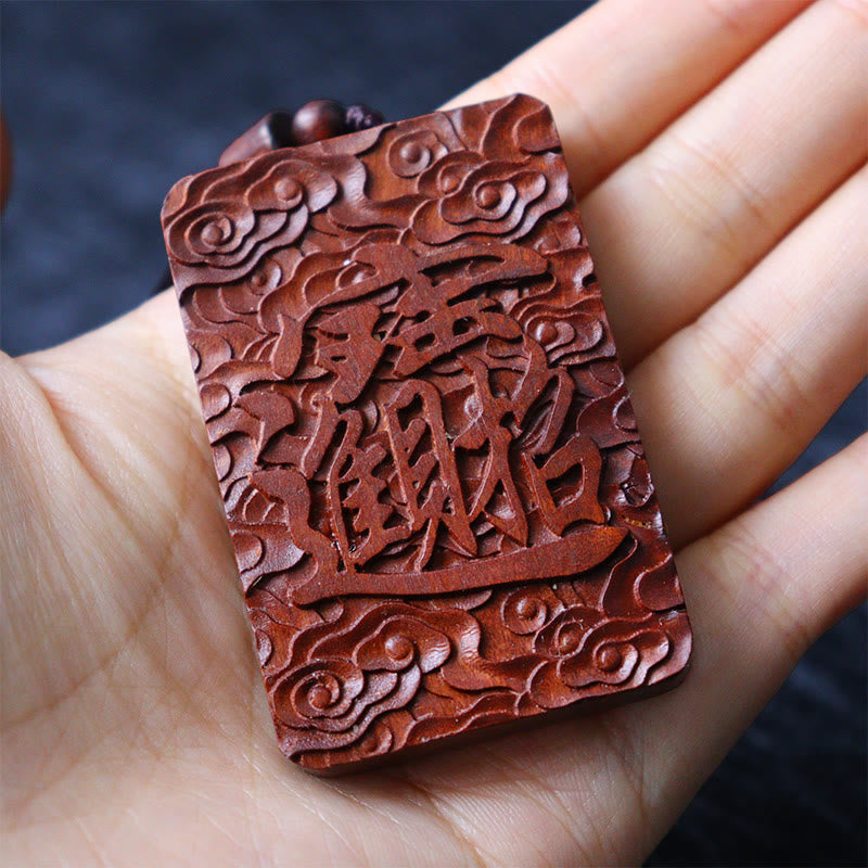Natural Lightning Struck Jujube Wood PiXiu Copper Coin Good Fortune Necklace Pendant