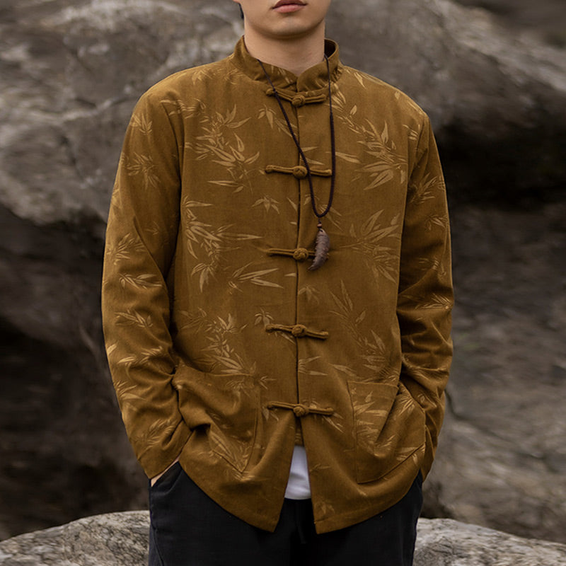 Breathable Handcrafted Bamboo Motif Tang Suit Jacket