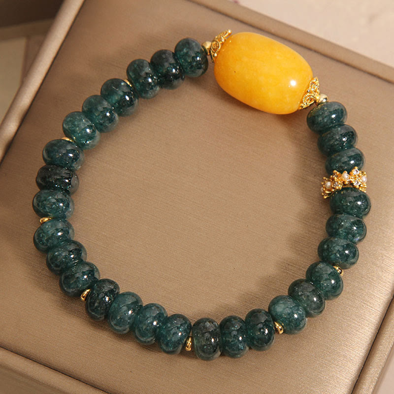 Green Jade Abacus Beads Topaz Luck Bracelet