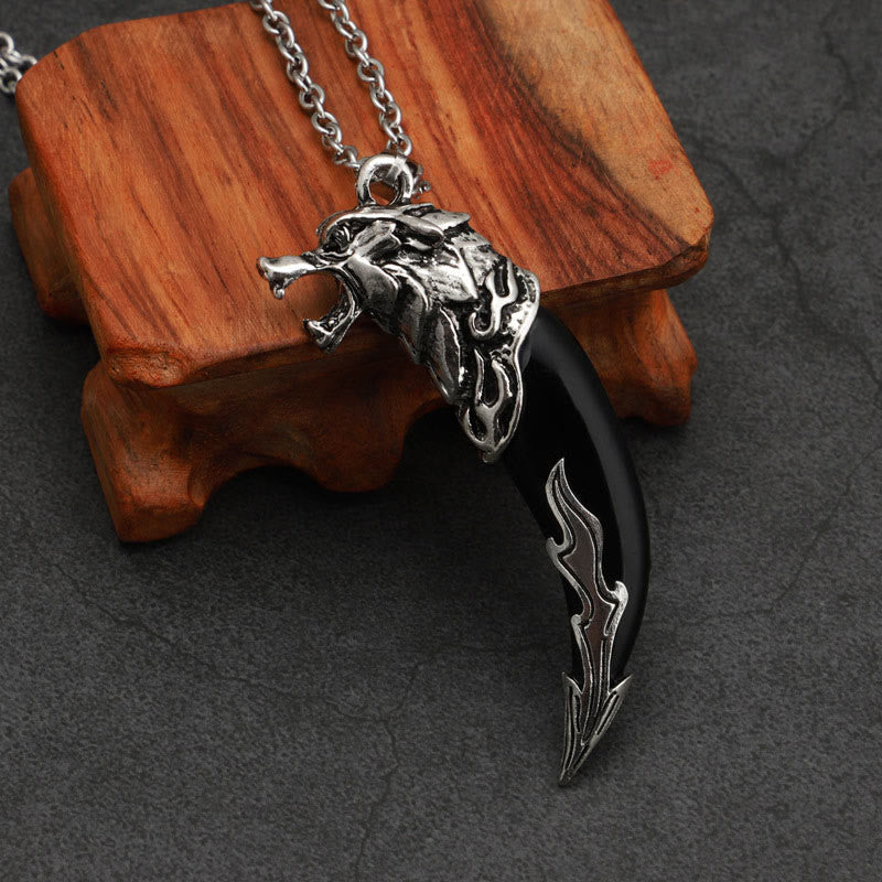 Imitation Wolf Tooth Titanium Steel Balance Necklace Pendant