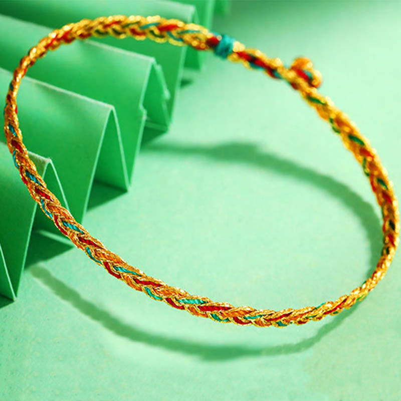 Handmade Multicolored Dragon Scale Pattern Braided String Bracelet