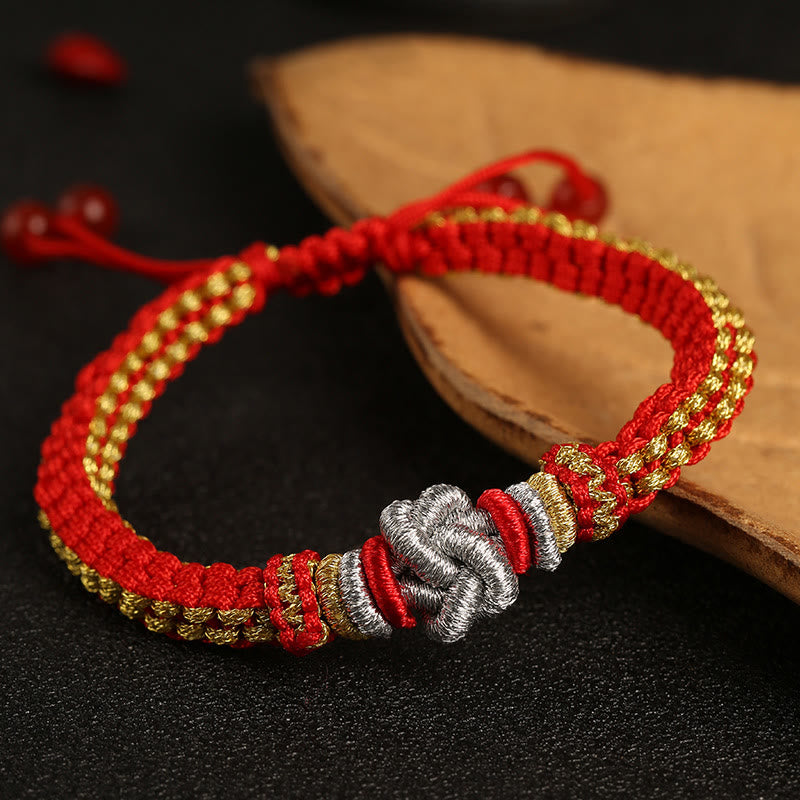 Handmade Colorful Rope Endless Knot Adjustable Couple Bracelet