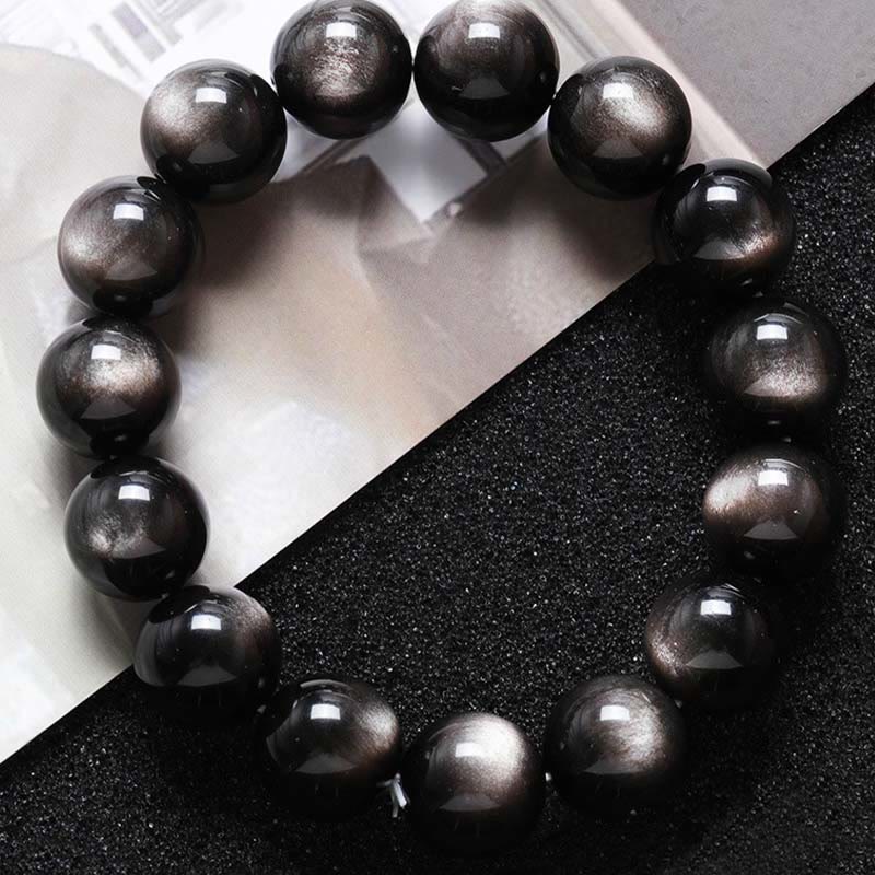 Natural Silver Sheen Obsidian Soothing Protection Bracelet