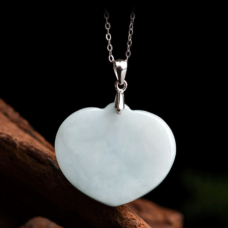 925 Sterling Silver Laughing Buddha White Jade Luck Blessing Necklace Pendant