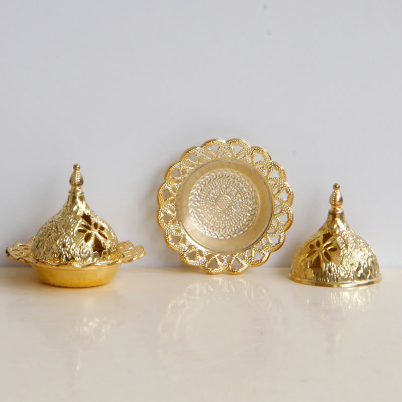 Tibetan Style Gold Mini Meditation Incense Burner