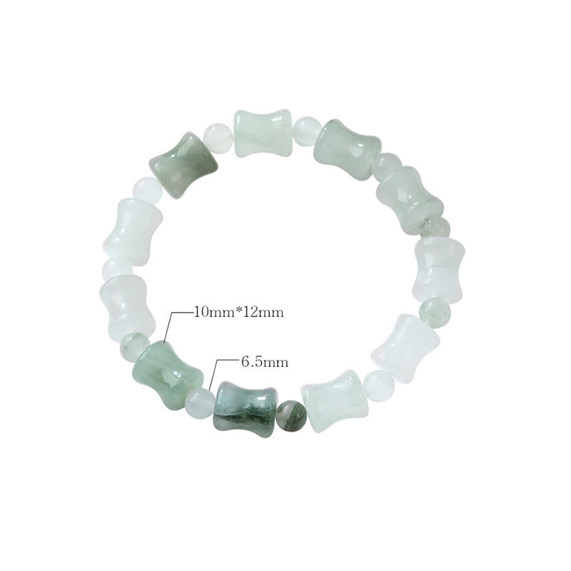 Zeniora Jade & Bamboo Pattern Elastic Bracelet