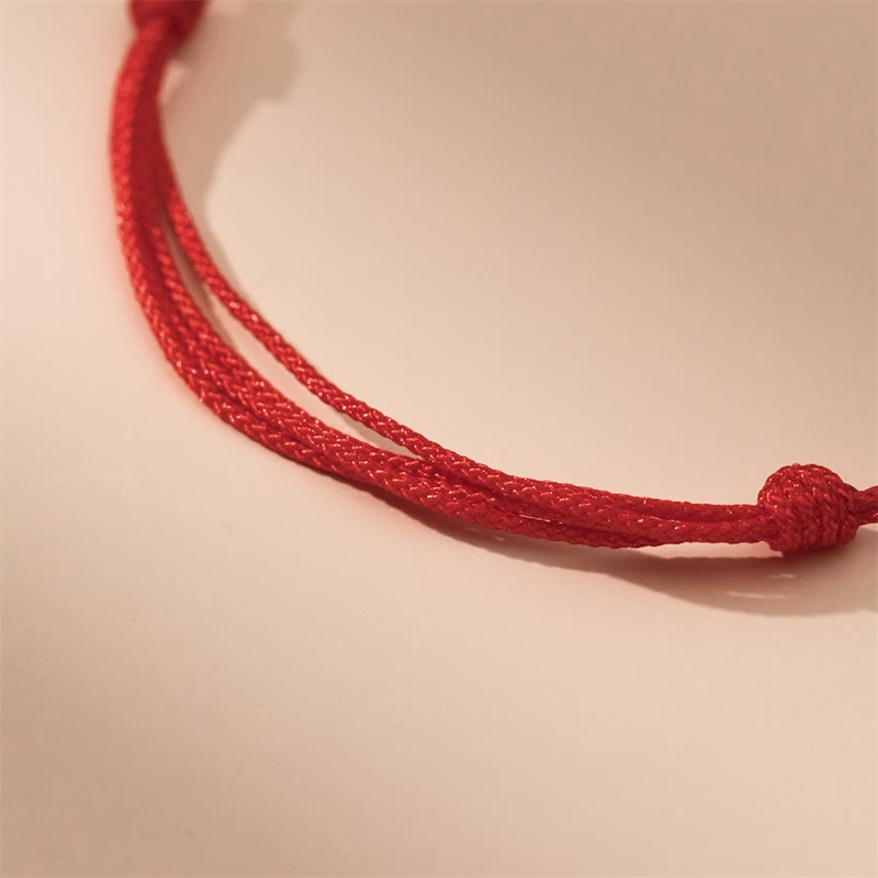Handmade 999 Sterling Silver Year of the Dragon Luck Red Bracelet