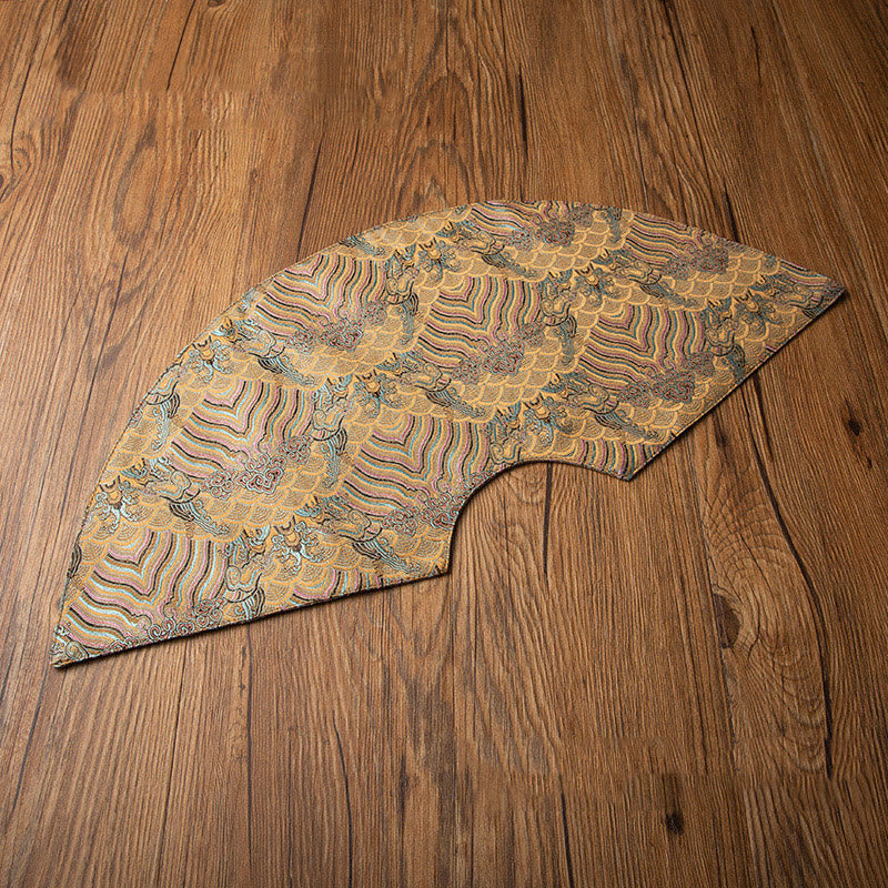 Vintage Sea Wave Bamboo Plum Blossom Embroidered Cup Mat Pad Tea Cup Coaster Kung Fu Tea Mat