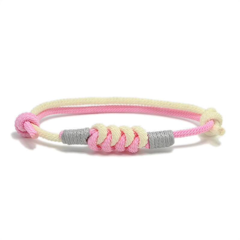 Minimalist Hand-Braided Copper Vajra Knot Red String Bracelet