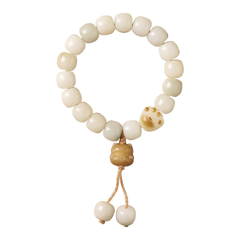 Lucky Cat Bodhi Seed Cat Paw Peace Bracelet