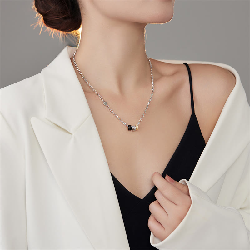 925 Sterling Silver Retro Tang Dynasty Flower Design Luck Energy Chain Necklace Pendant (Extra 35% Off | USE CODE: FS35)