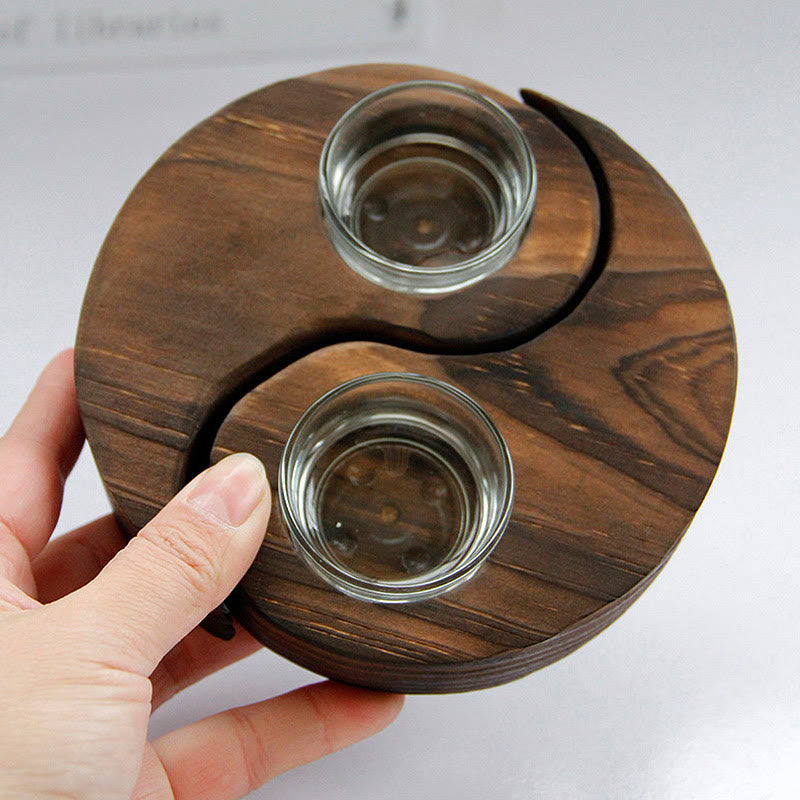 Yin Yang Wood Candle Holder Meditation Rituals Use Items (Extra 35% Off | USE CODE: FS35)