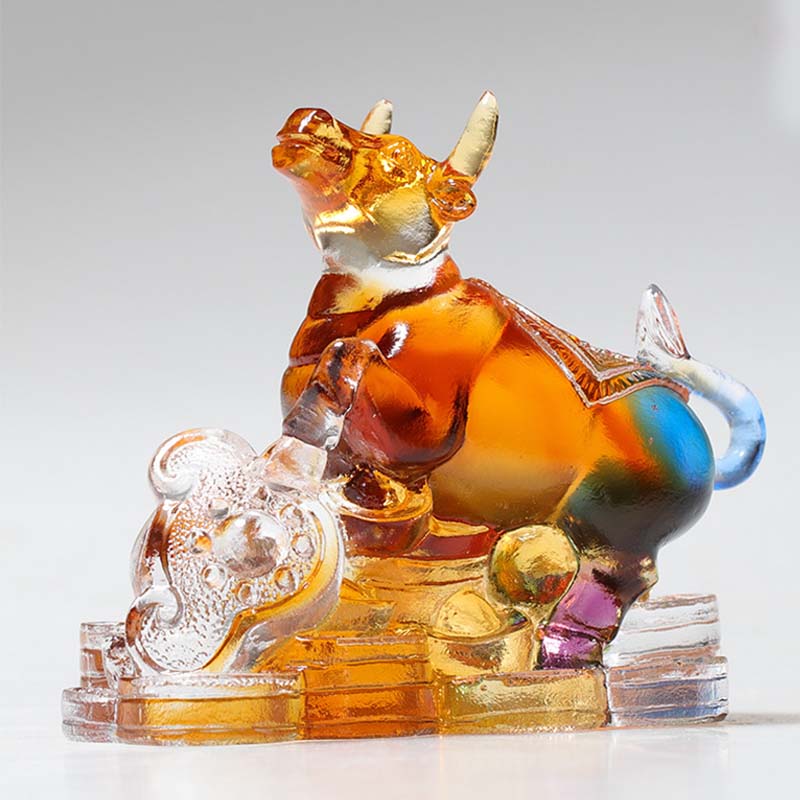 Year of the Dragon Handmade 12 Chinese Zodiac Liuli Crystal Art Piece Protection Home Office Decoration