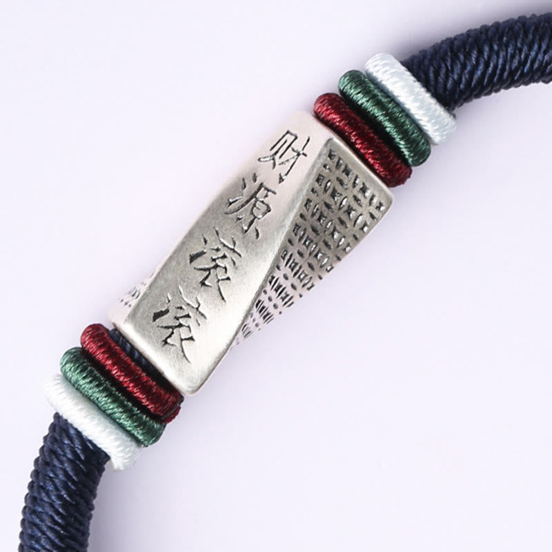 Handmade 999 Sterling Silver String Buckle Blessing Bracelet