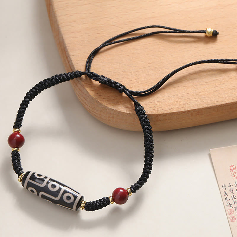 Handcrafted Tibetan Nine-eye Dzi Bead Protection Bracelet