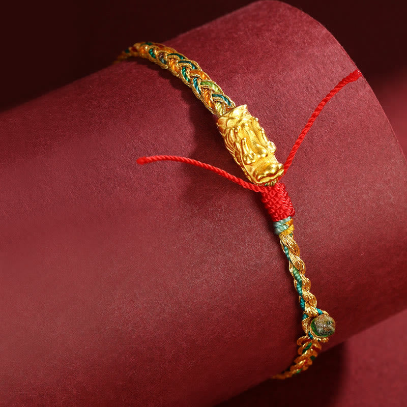 Year of the Dragon Handmade Colorful Dragon Carved Success Braided Bracelet (Extra 35% Off | USE CODE: FS35)
